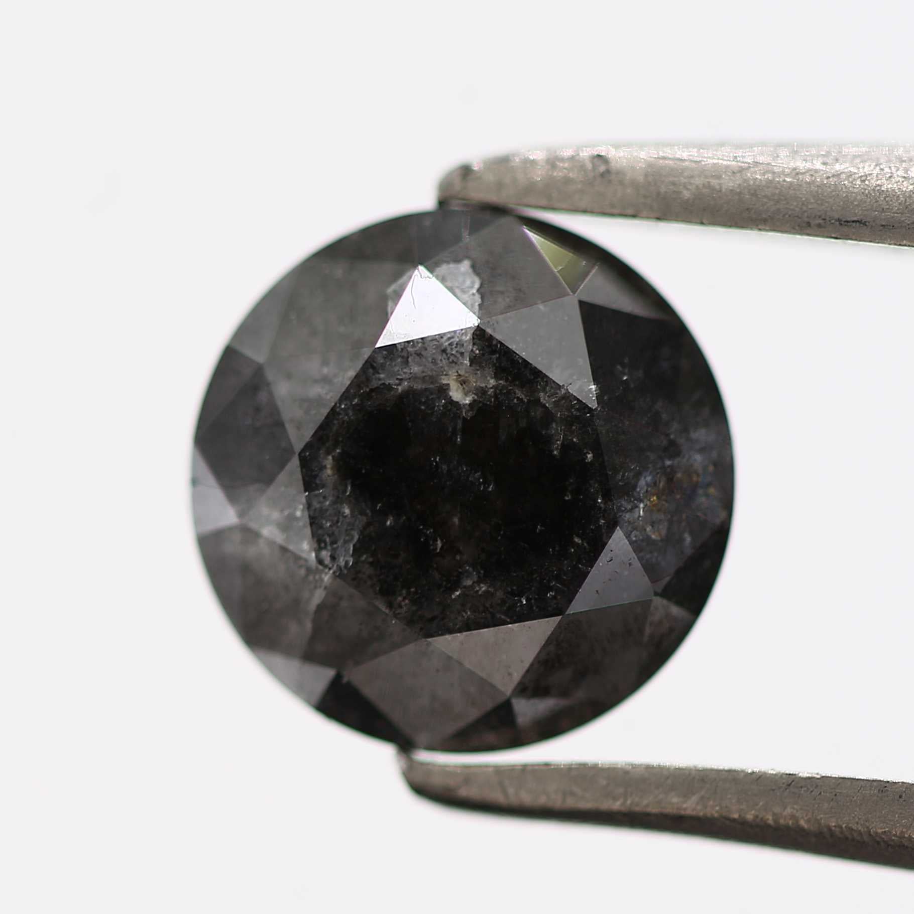0.90 Carat Fancy Black Round Brilliant Cut Natural Loose Diamond